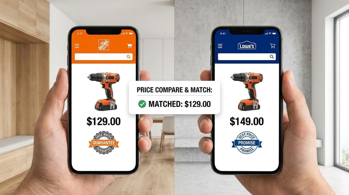 Comparison of price matching considerations at home improvement stores