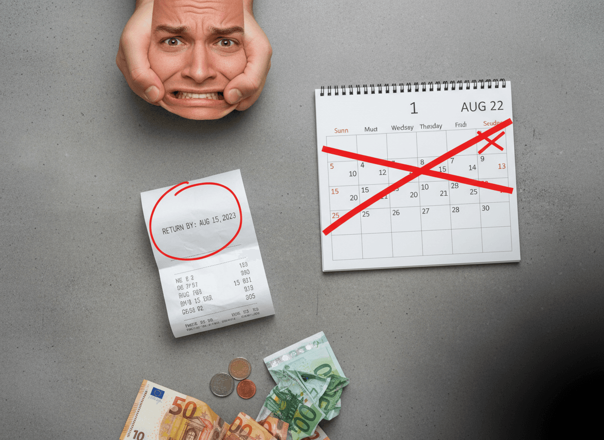 Calendar showing return deadline with a reminder for Mother's Day gift return window