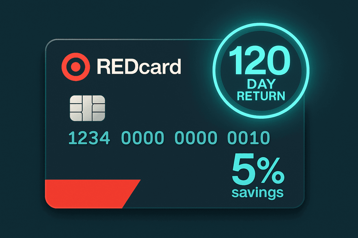 Target Circle Card with 120-day return window badge and 5% savings indicator