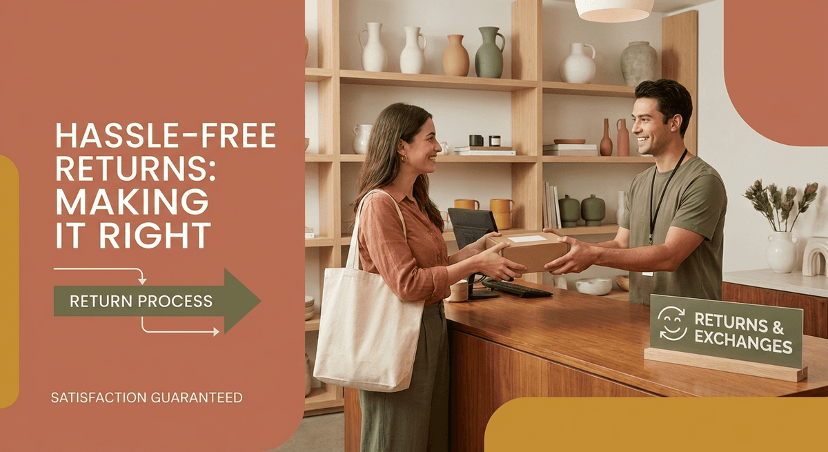 Returning items to Williams Sonoma at a store counter