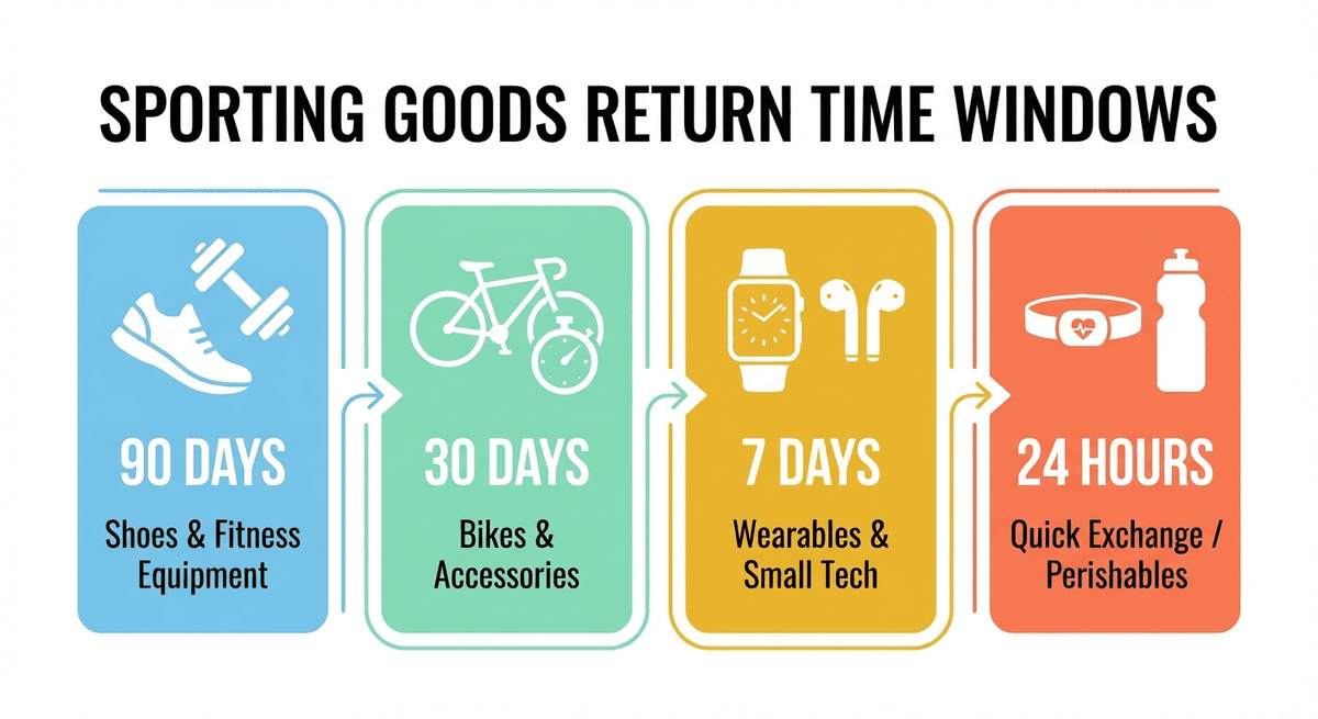 Dick's Sporting Goods return window breakdown by product category