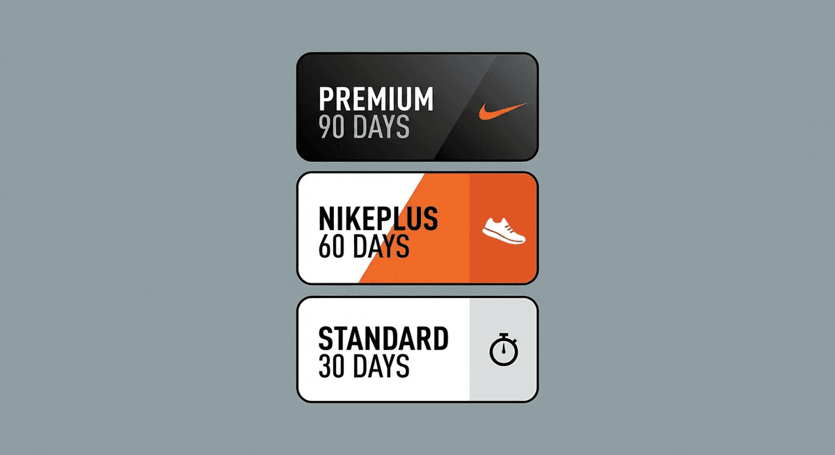 Nike return windows and membership tiers comparison