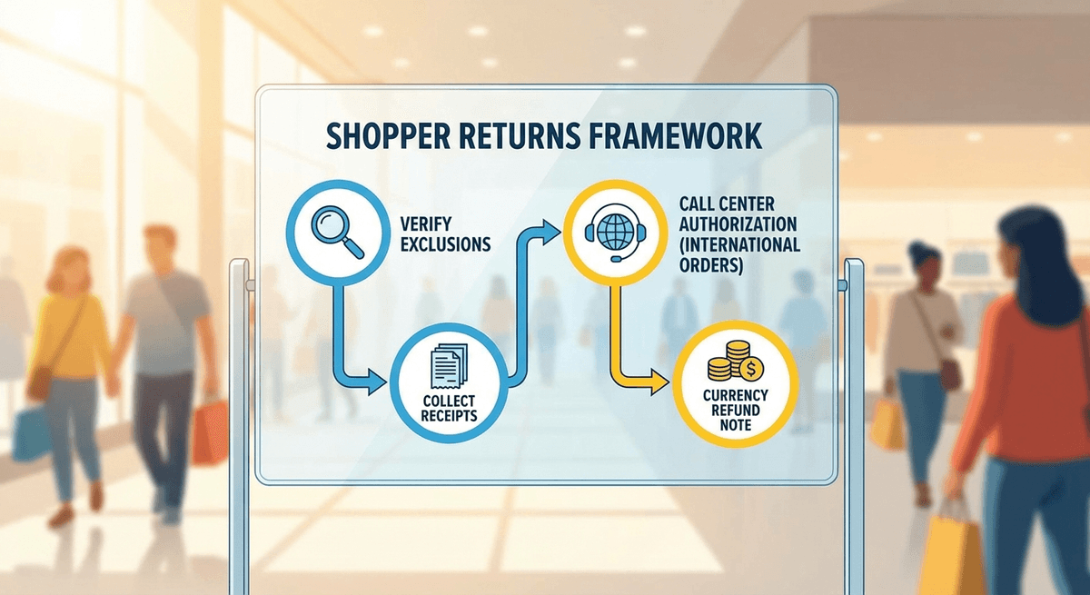 Return decision checklist for Pottery Barn shoppers