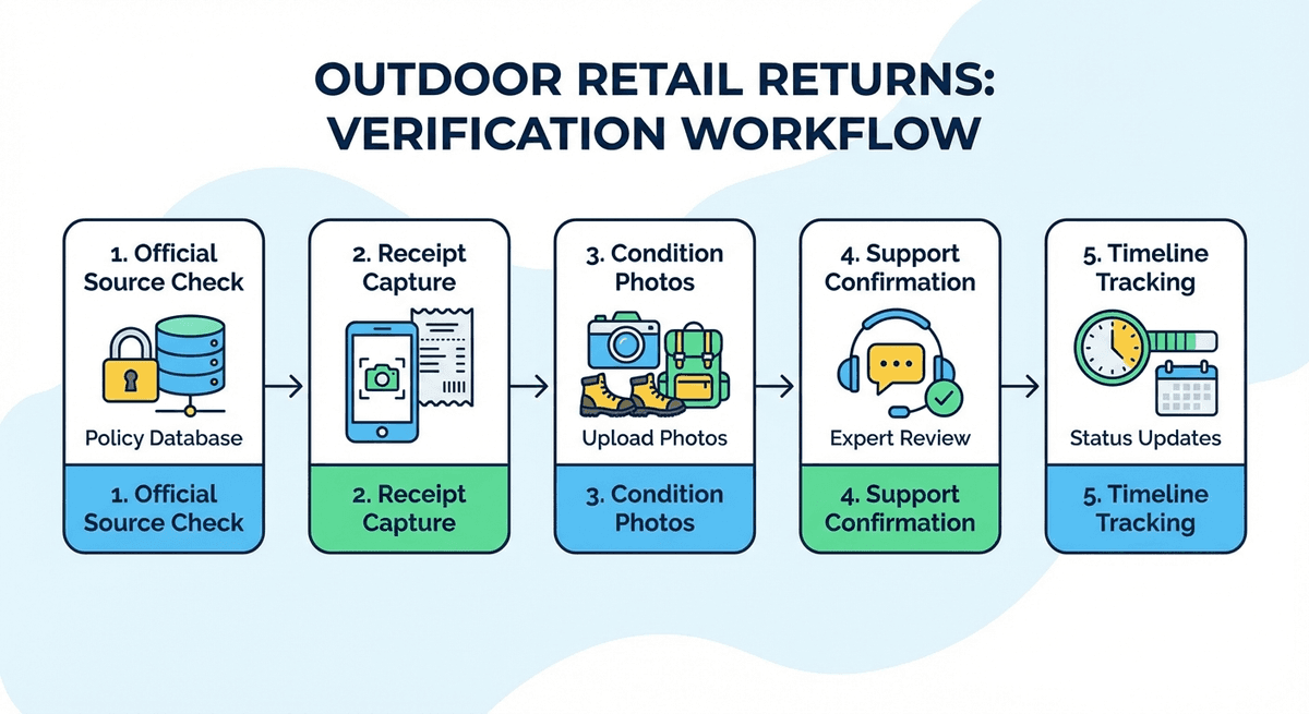 REI return policy 2026 verification workflow chart